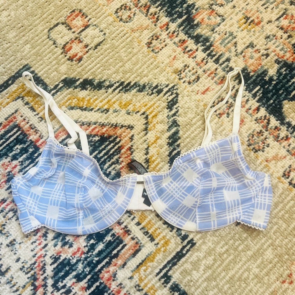 Urban Outfitters Plaid Blue Women's Bra Size 34B
